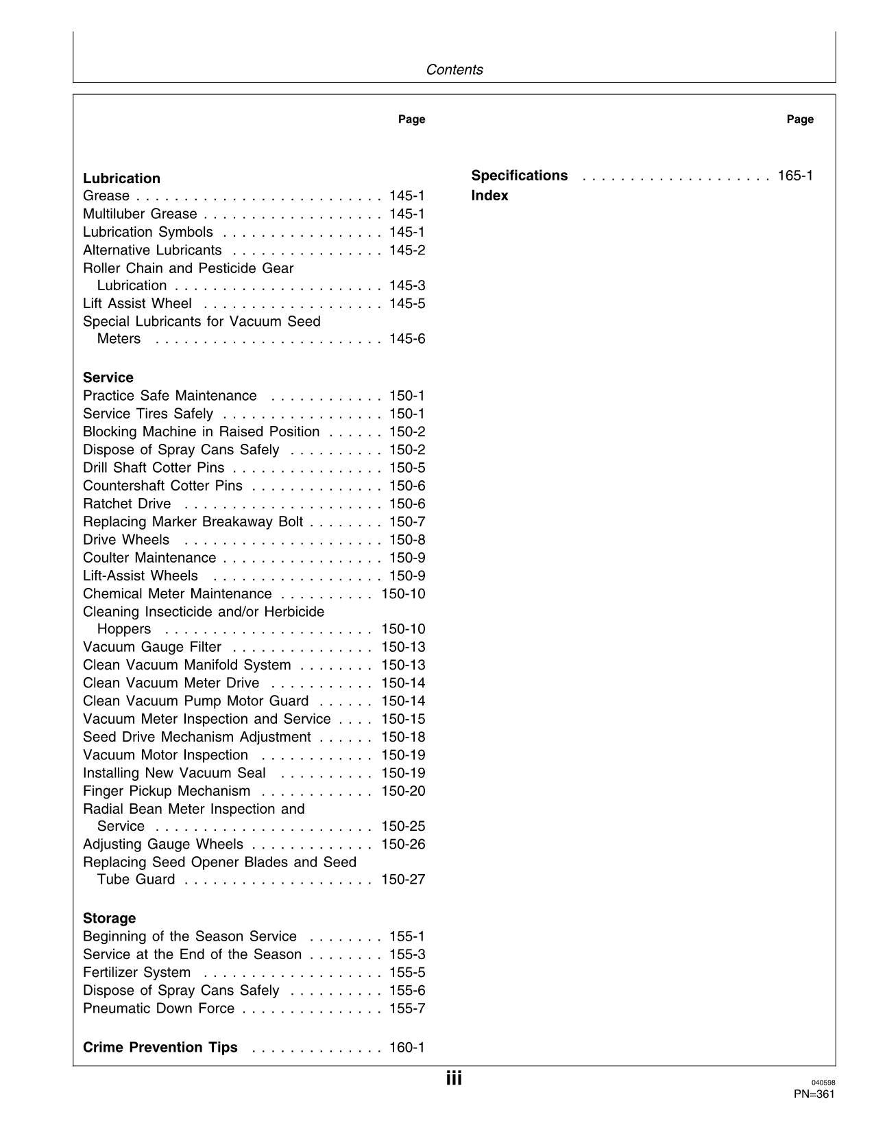 JOHN DEERE 1700 1730 PLANTER OPERATORS MANUAL #1