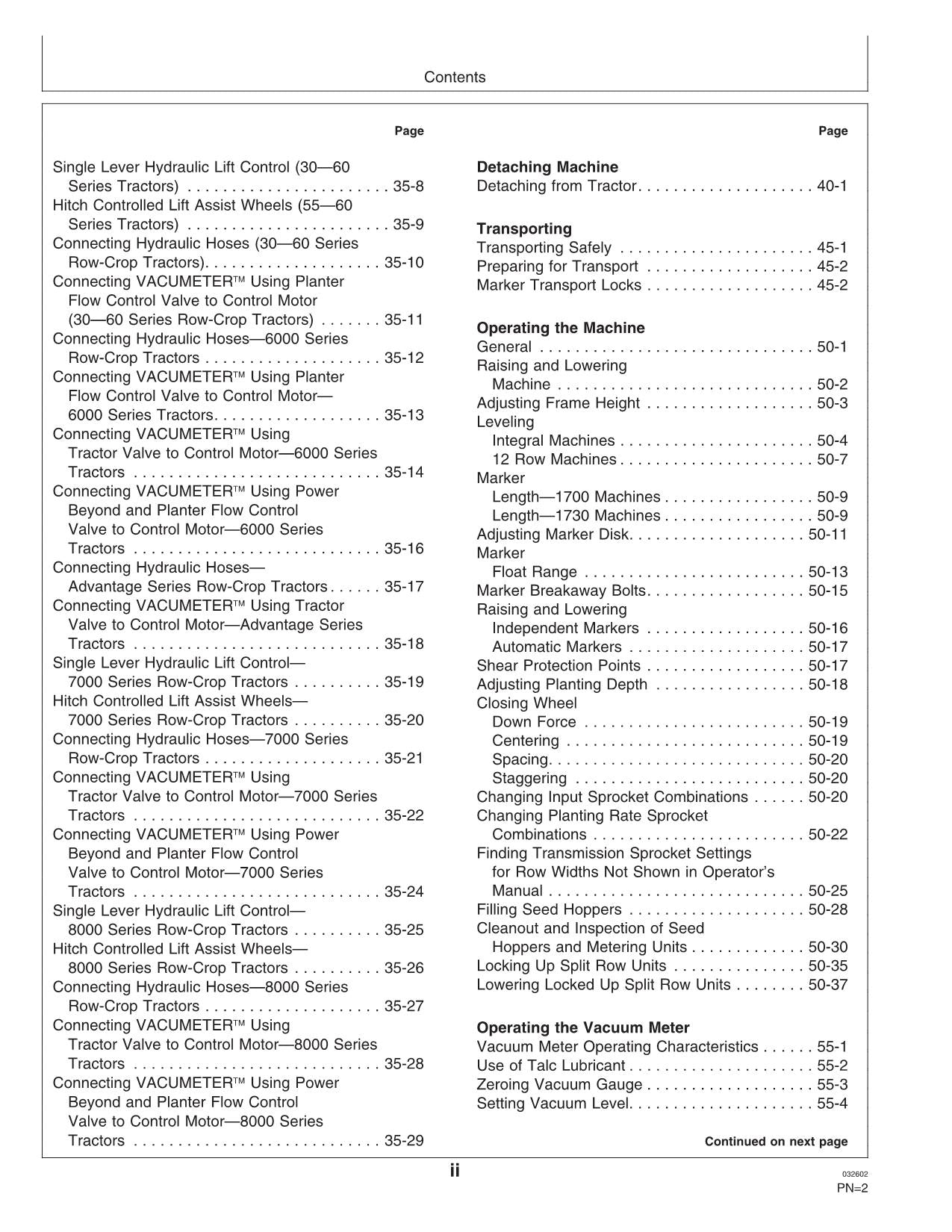 JOHN DEERE 1700 1730 PLANTER OPERATORS MANUAL #4