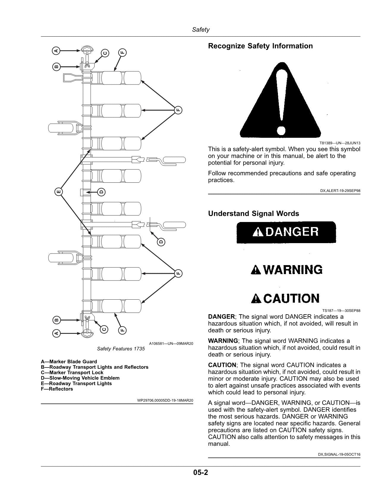 JOHN DEERE 1705  1735 PLANTER OPERATORS MANUAL