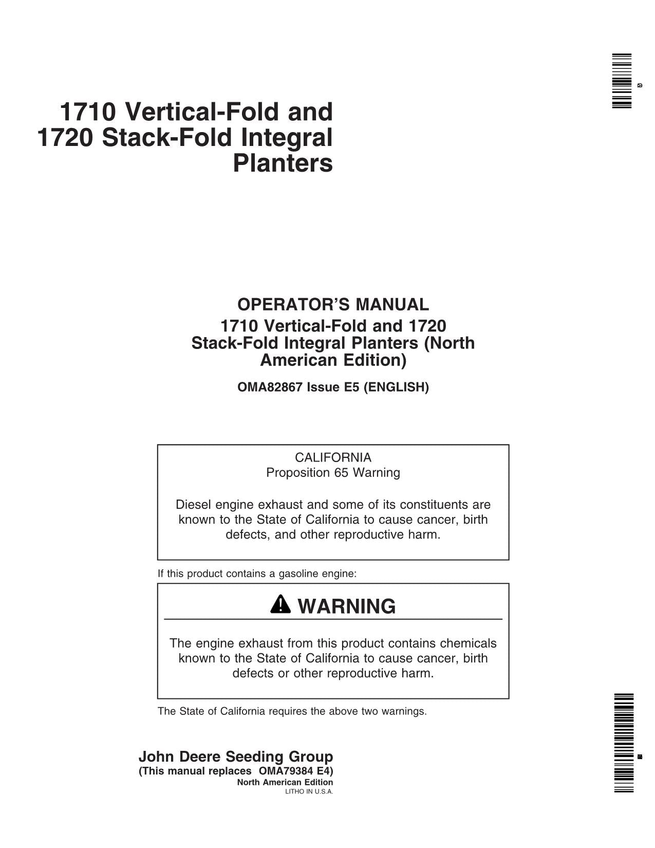 JOHN DEERE 1720 1710 PLANTER OPERATORS MANUAL #5