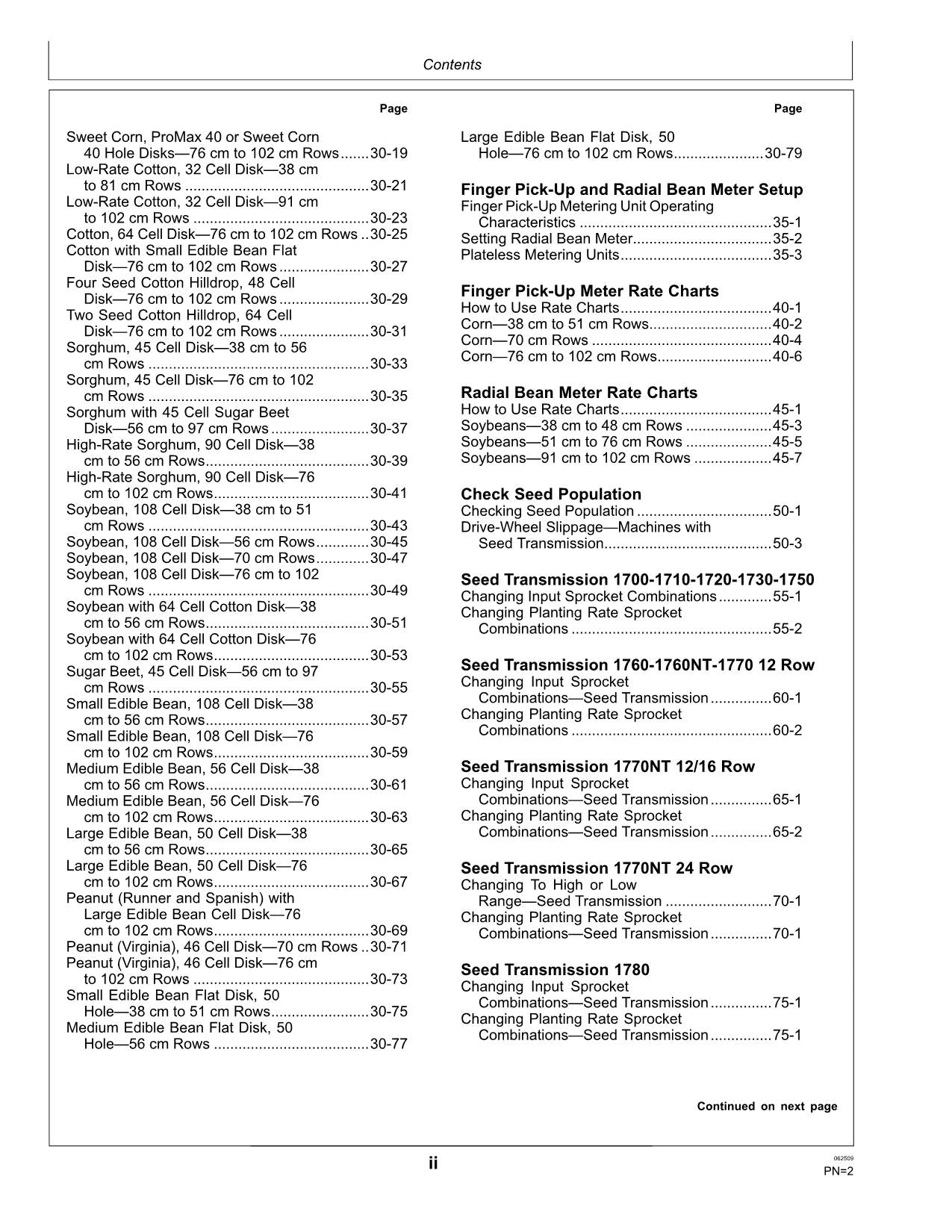 JOHN DEERE RATE CHARTS EINSTELLUNGEN METRISCHEN EINHEITEN 735101-410100 SÄMASCHINE OPERATORS MANUAL