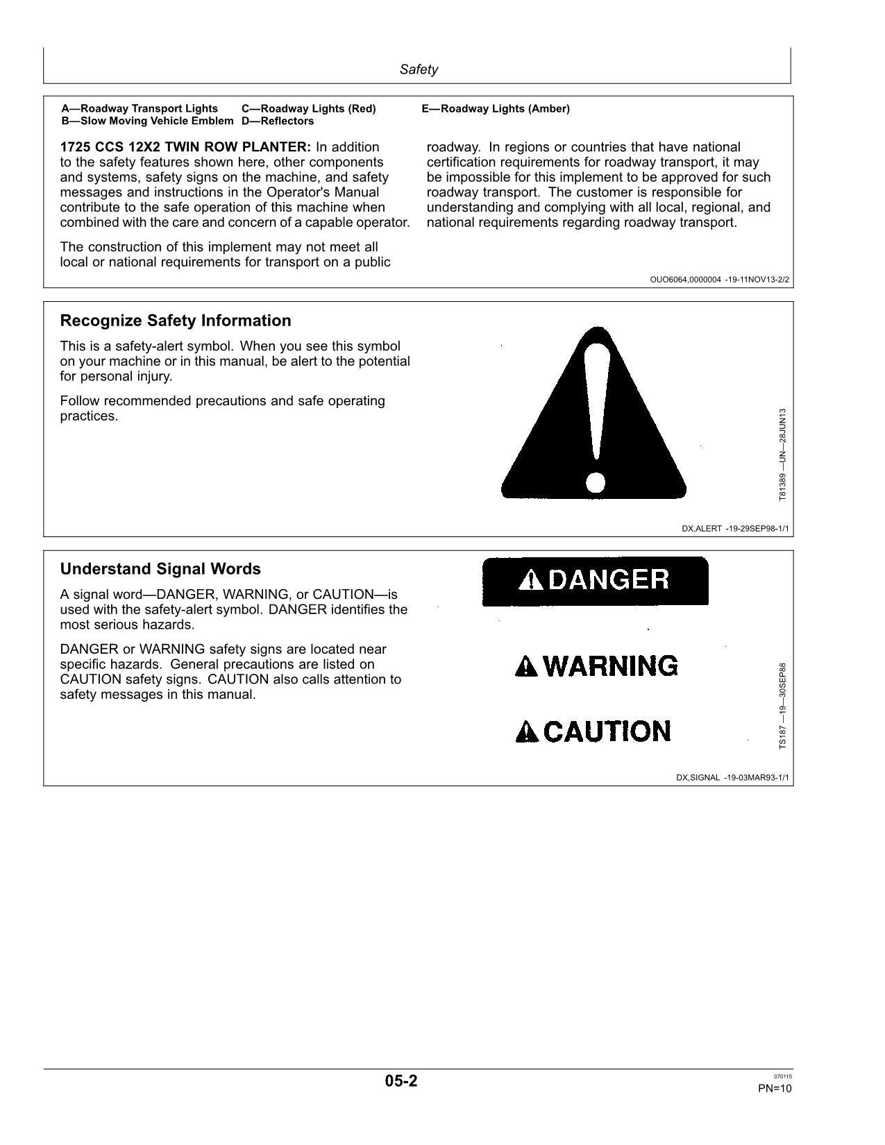 JOHN DEERE 1725 PLANTER OPERATORS MANUAL #4