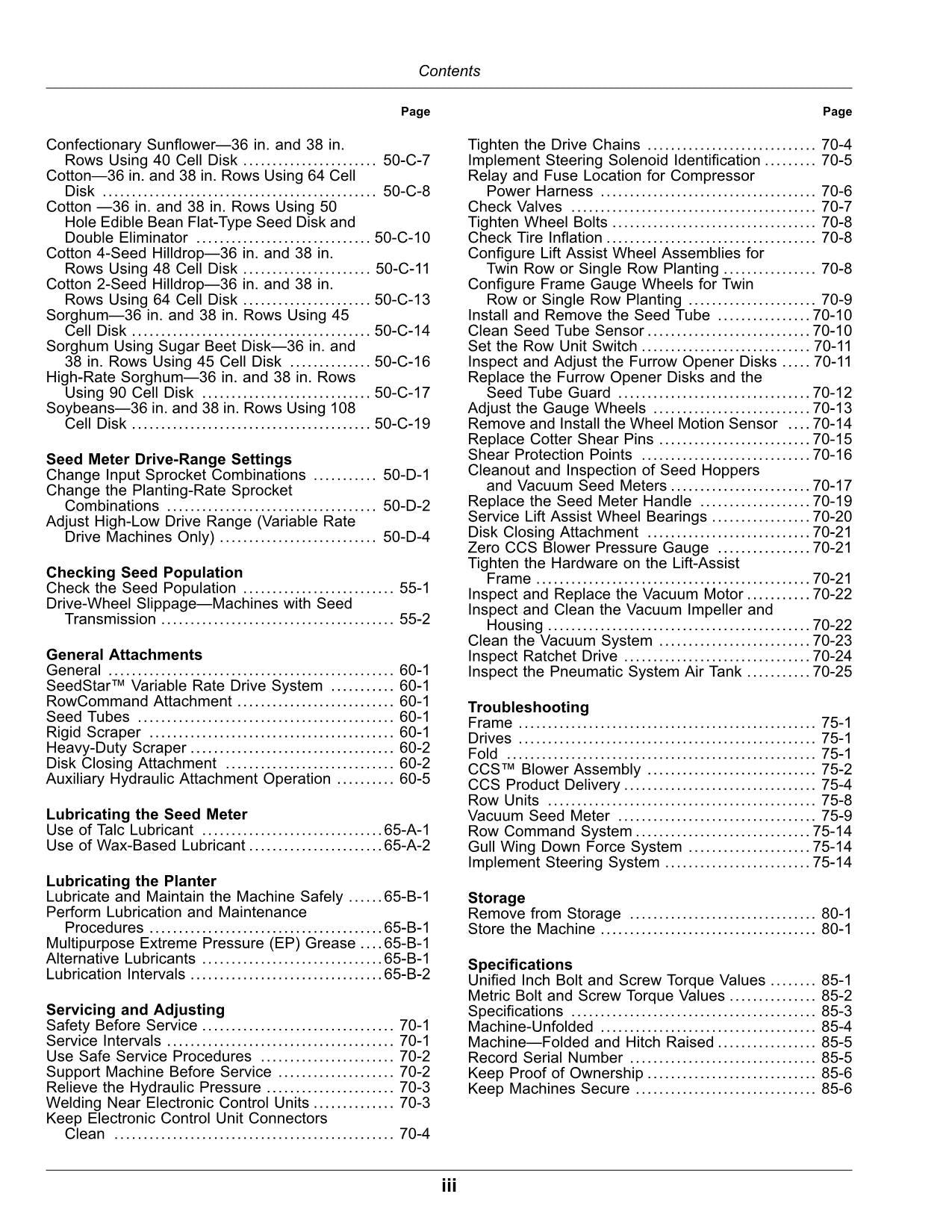 JOHN DEERE 1725 CCS 12X2 TWIN ROW PLANTER OPERATORS MANUAL