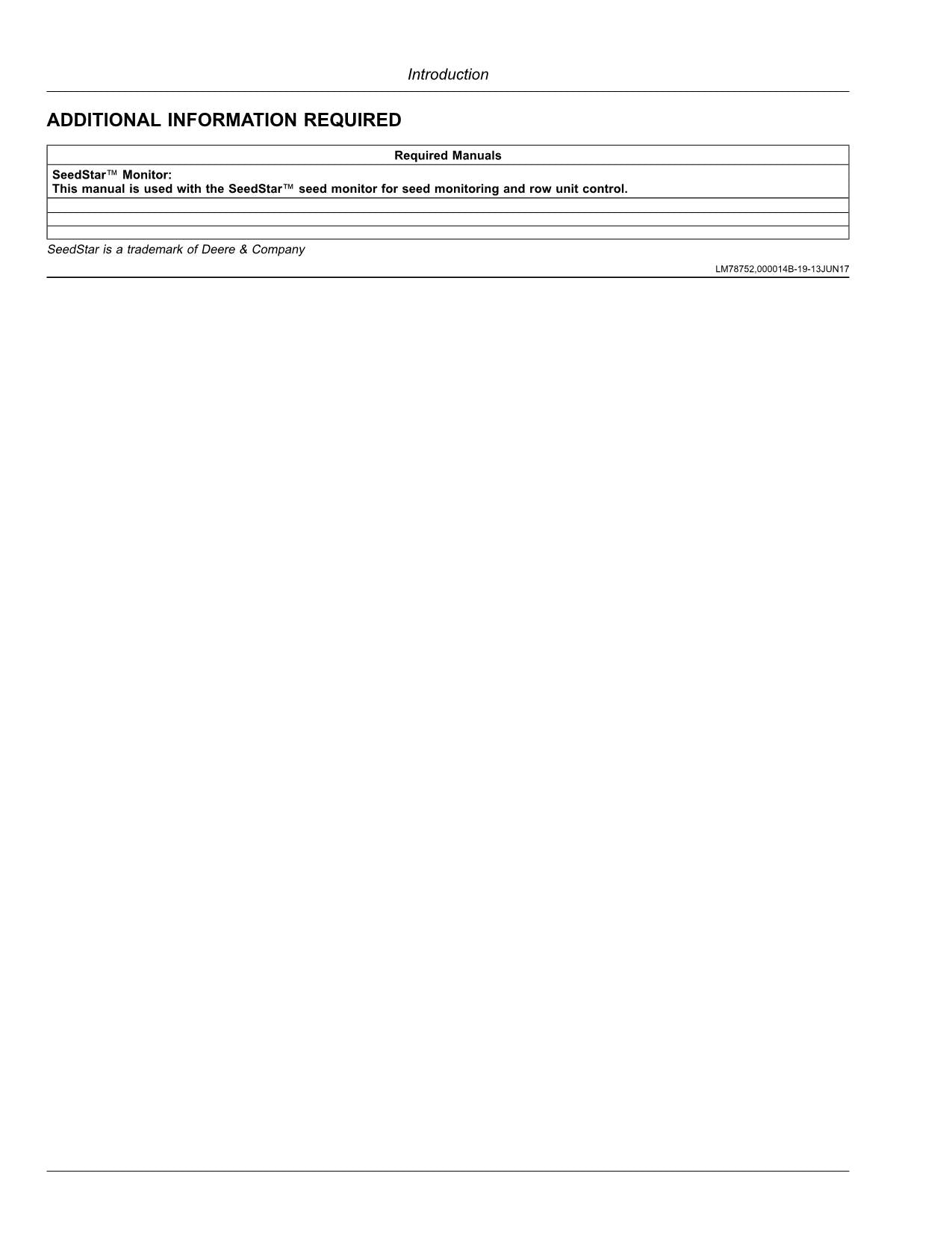 JOHN DEERE 1725C EXACTEMERGE MAXEMERGE 5E PLANTER OPERATORS MANUAL OMA125948