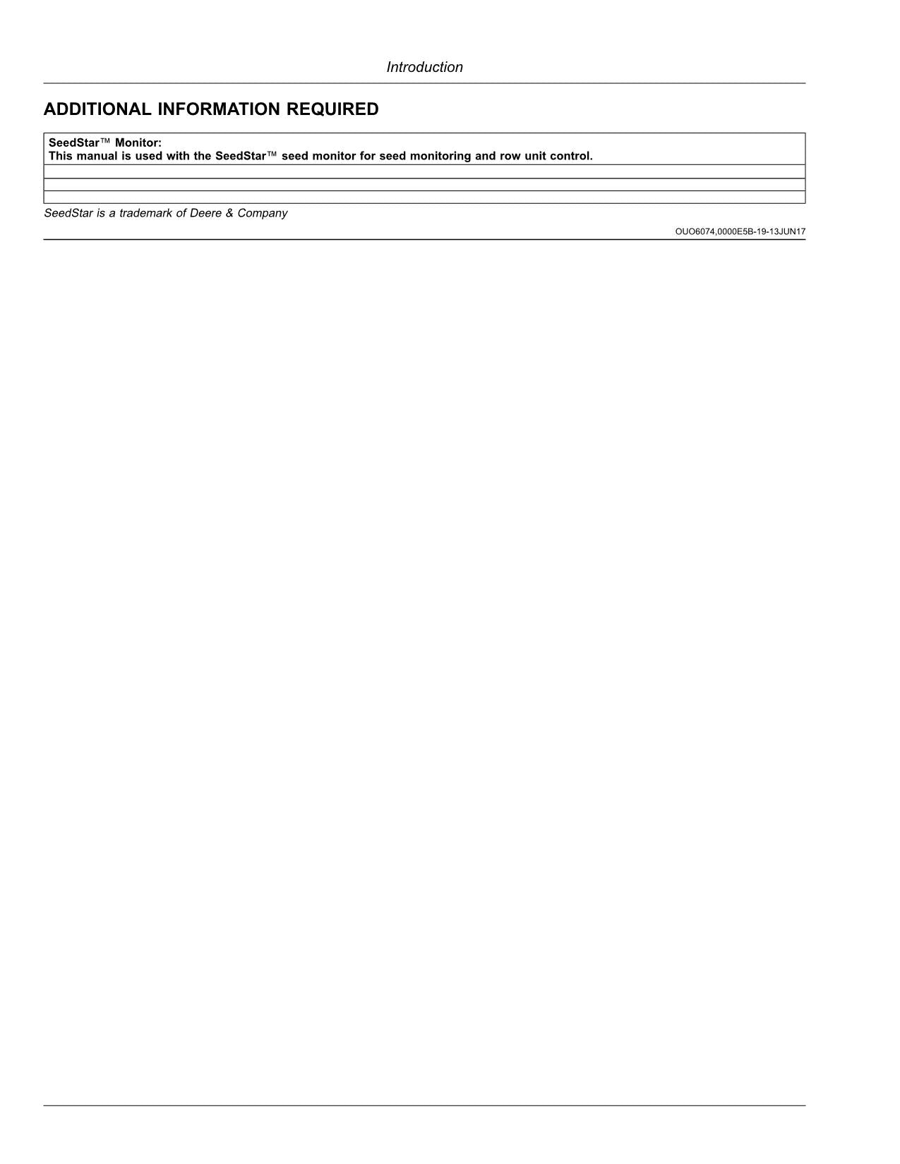 JOHN DEERE 1725C EXACTEMERGE MAXEMERGE 5E PLANTER OPERATORS MANUAL OMA120363