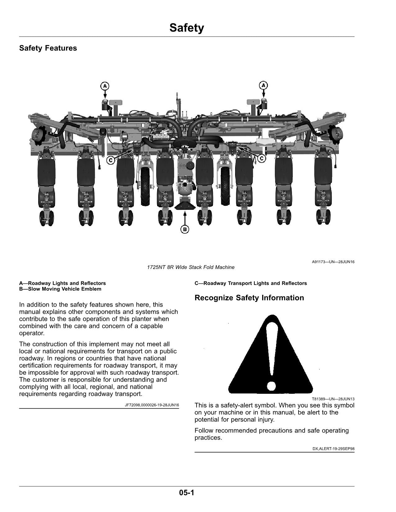 JOHN DEERE 1725C EXACTEMERGE MAXEMERGE 5E PLANTER OPERATORS MANUAL OMA120363