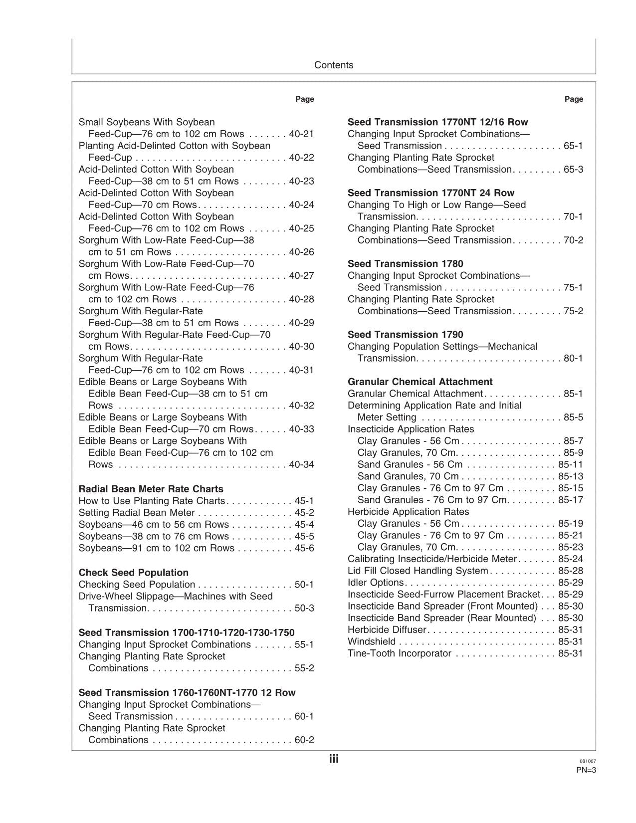 JOHN DEERE 1700 1730 PLANTER OPERATORS MANUAL #7