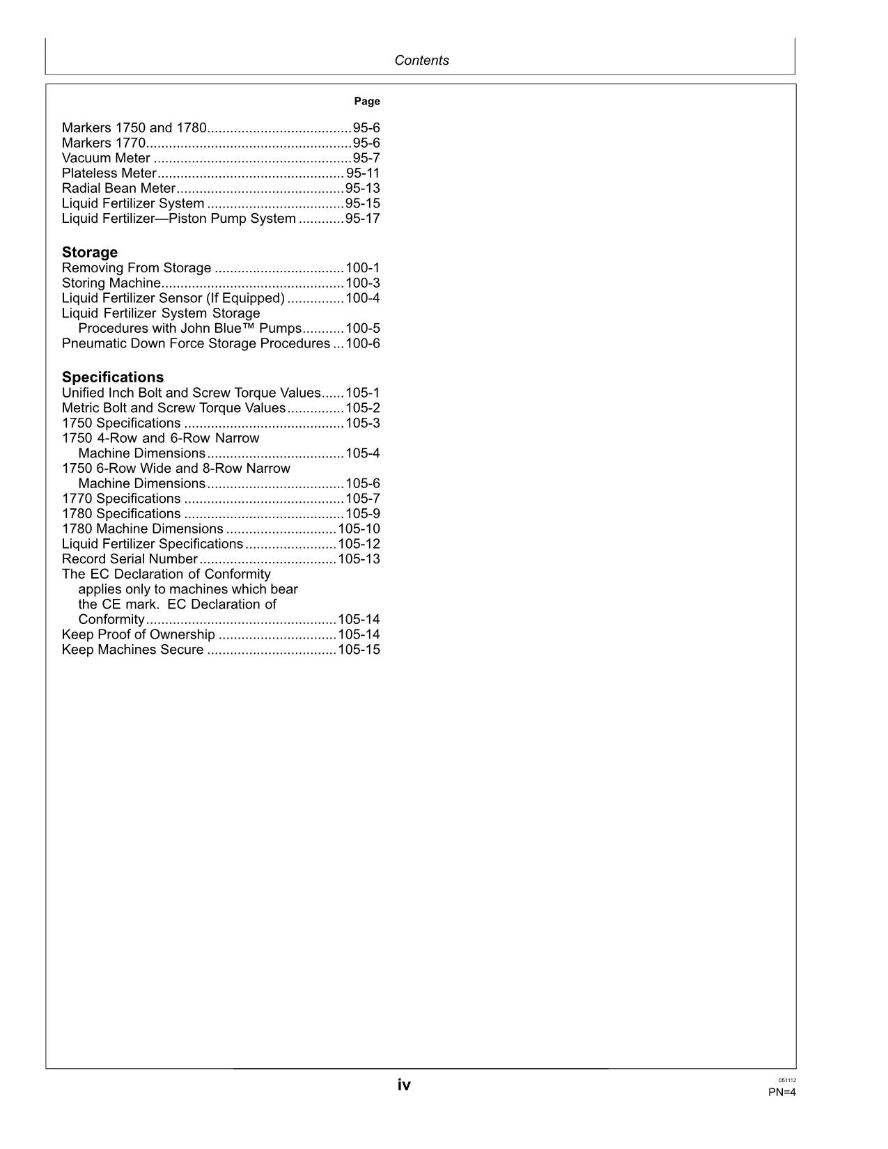 JOHN DEERE 1750 1770 1780 PFLANZMASCHINE BEDIENUNGSANLEITUNG