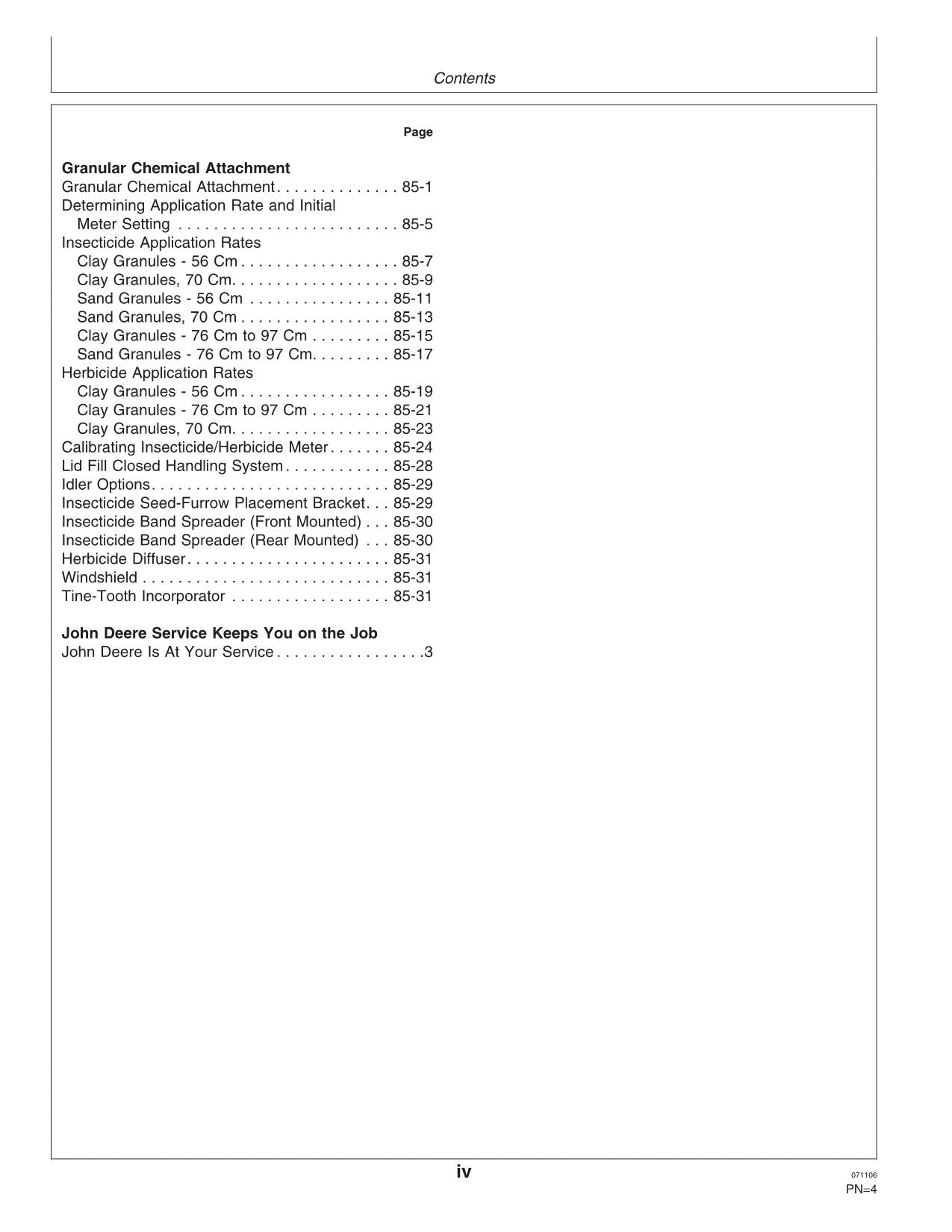 JOHN DEERE RATE CHARTS SETTINGS METRIC UNITS PLANTER OPERATORS MANUAL #2