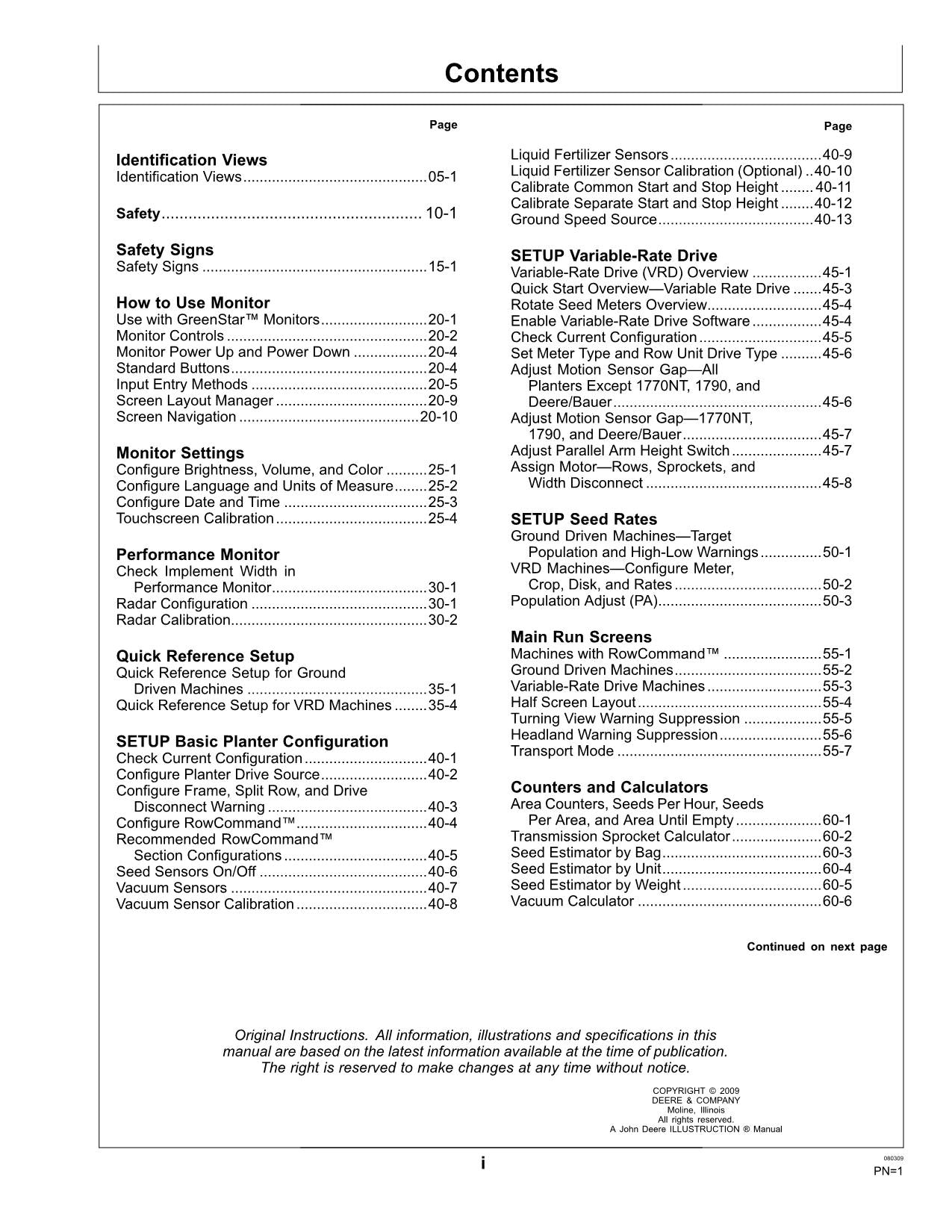 JOHN DEERE SEEDSTAR 2 MONITOR PLANTER OPERATORS MANUAL