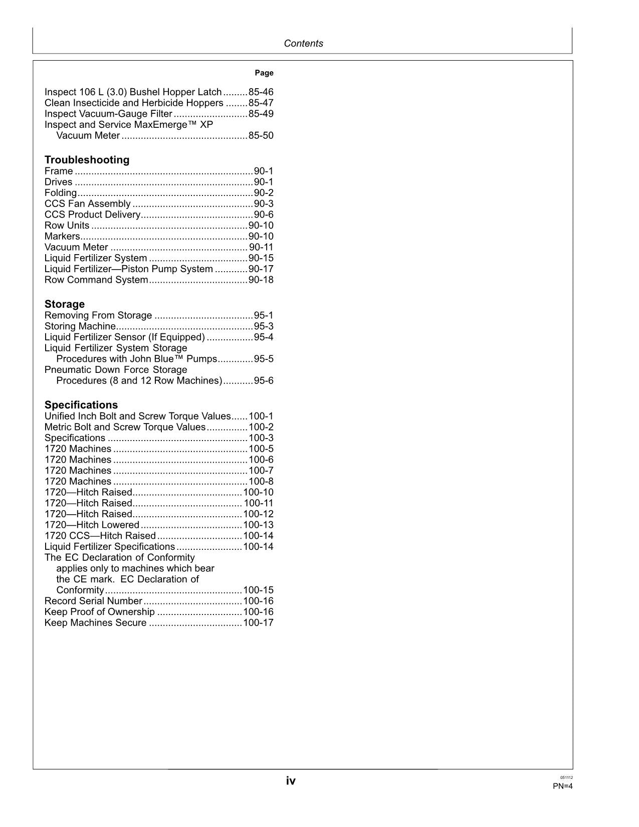 JOHN DEERE 1720 1720 CCS PLANTER OPERATORS MANUAL #2