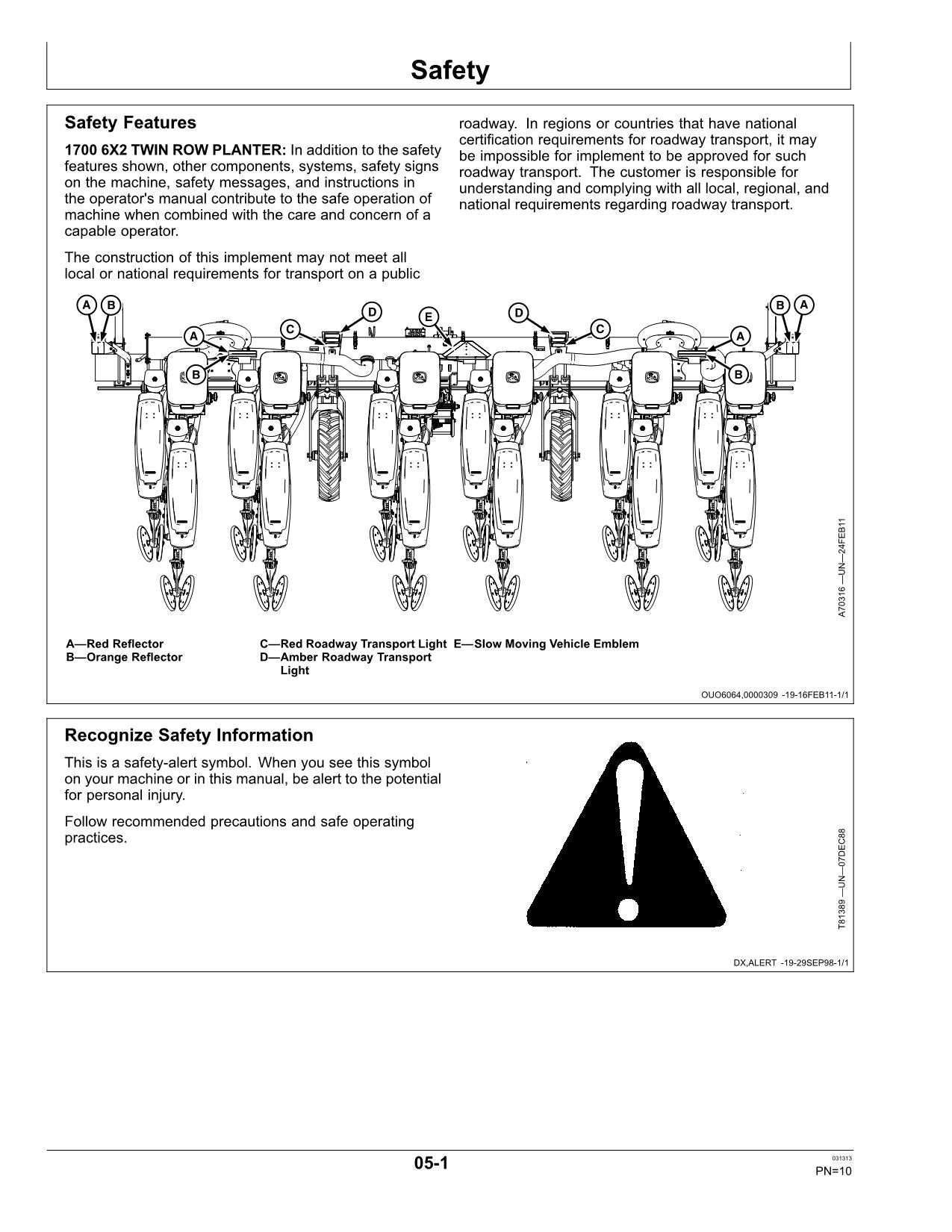 JOHN DEERE 1700 PLANTER OPERATORS MANUAL #3