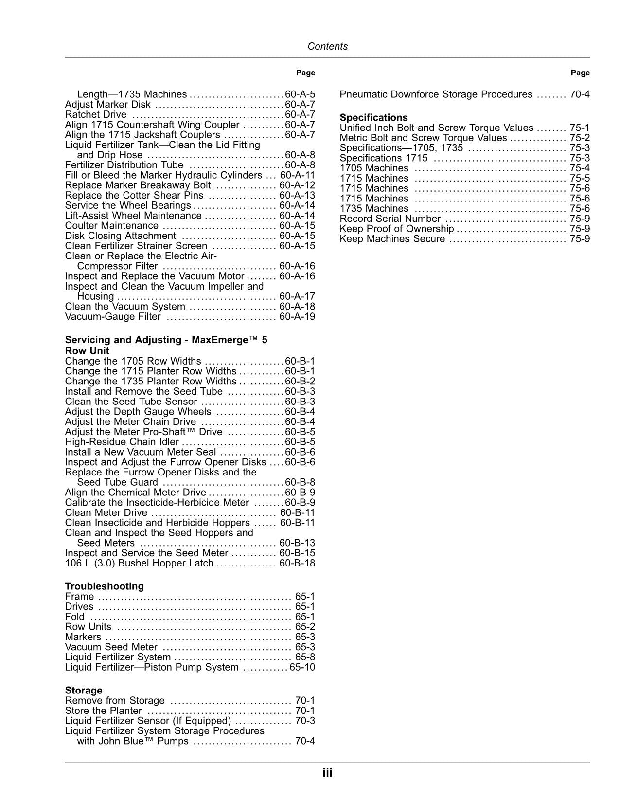 JOHN DEERE 1705  1715  1735 PLANTER OPERATORS MANUAL #2