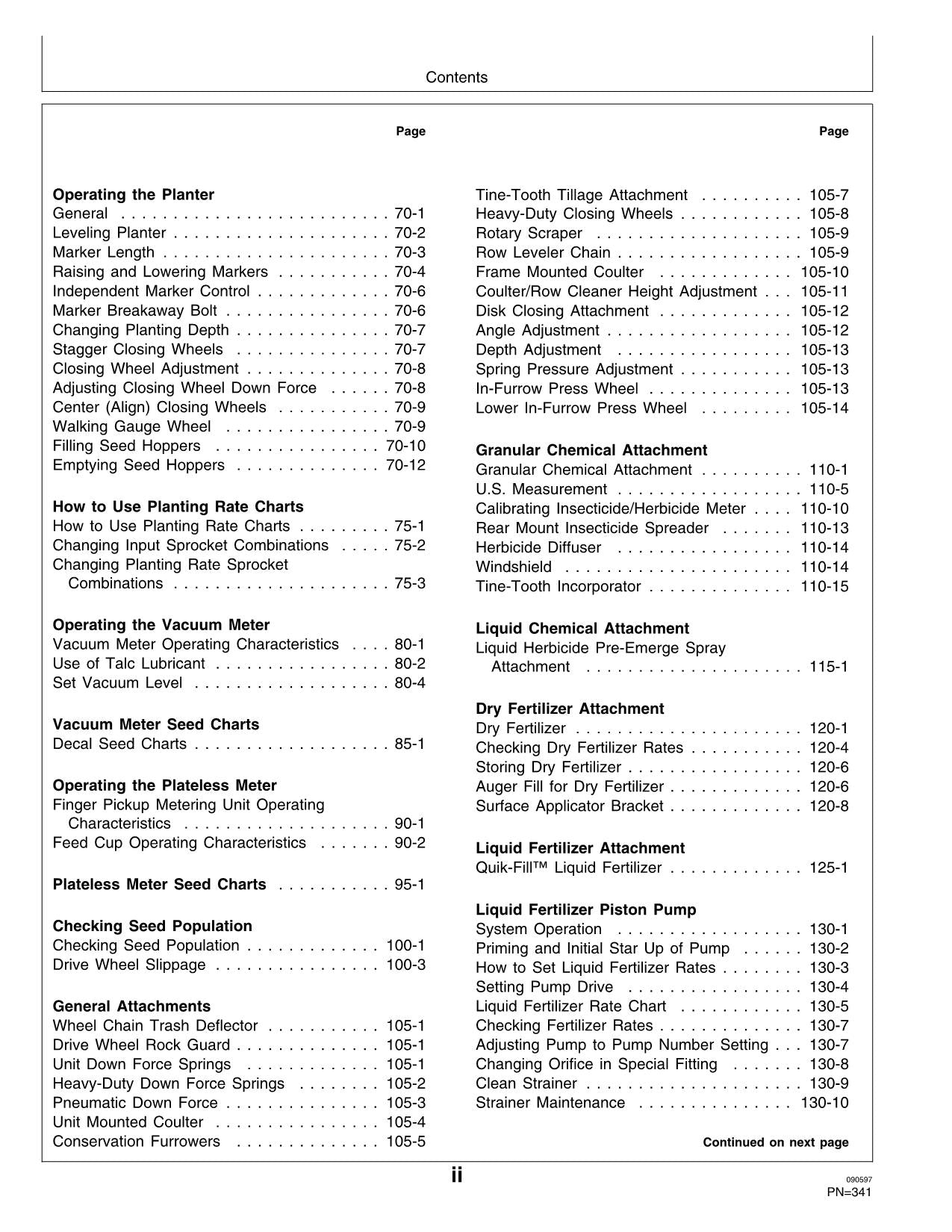 JOHN DEERE 1750 PLANTER OPERATORS MANUAL #2