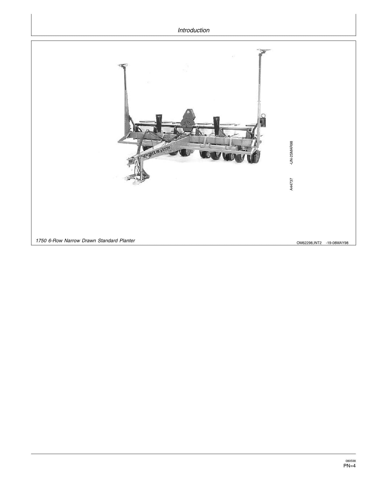 JOHN DEERE 1750 PLANTER OPERATORS MANUAL #4