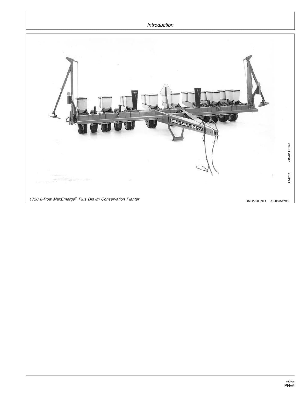 JOHN DEERE 1750 PLANTER OPERATORS MANUAL #4