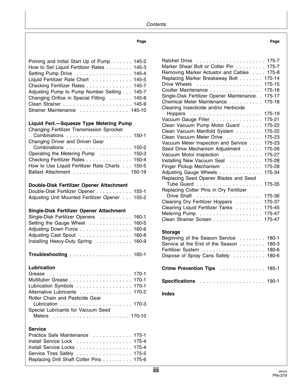 JOHN DEERE 1750 PLANTER OPERATORS MANUAL #4