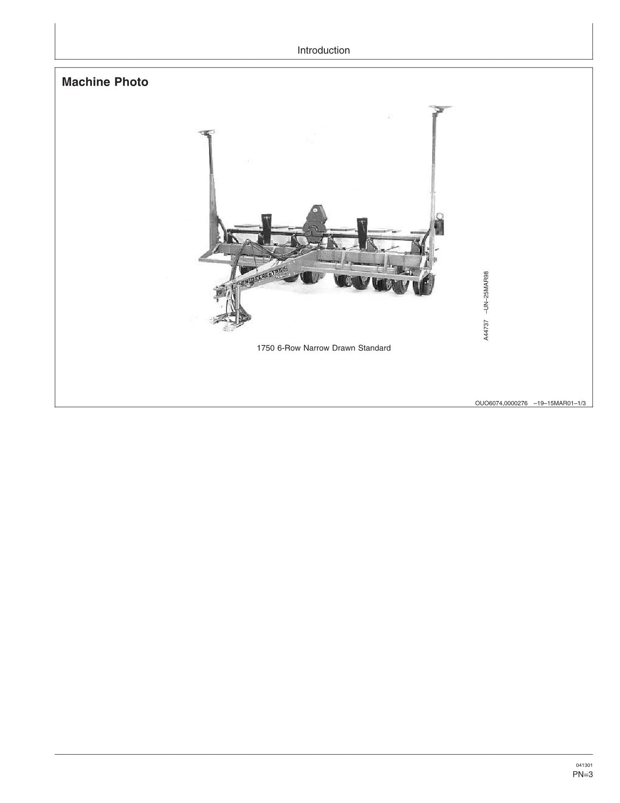 JOHN DEERE 1750 PLANTER OPERATORS MANUAL #6