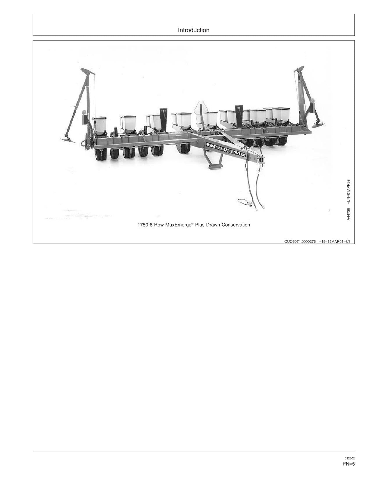 JOHN DEERE 1750 PLANTER OPERATORS MANUAL #7