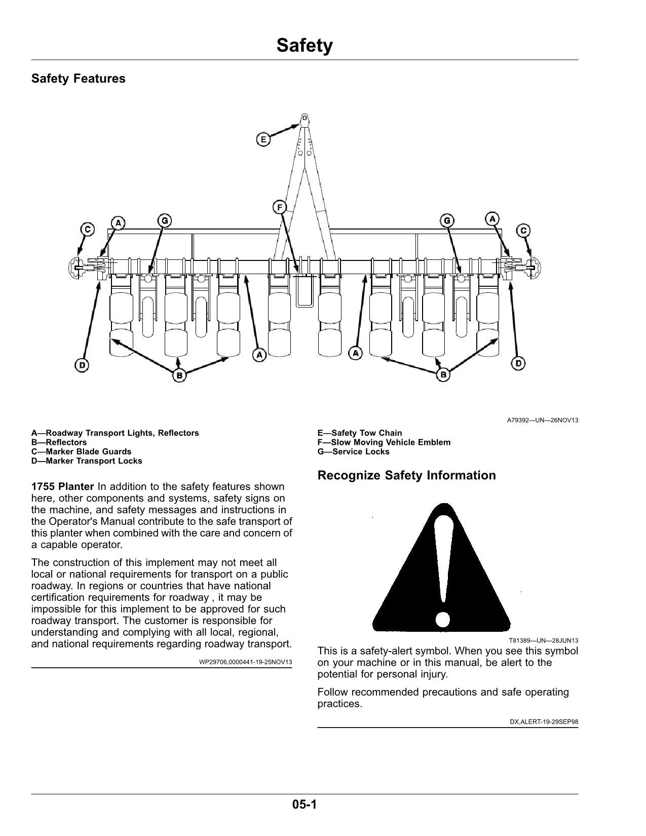 JOHN DEERE 1755 PLANTER OPERATORS MANUAL #1