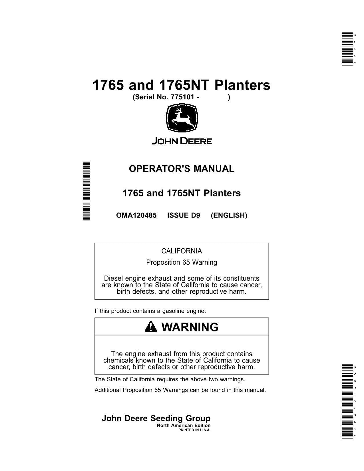 MANUEL D'UTILISATION DU SEMOIR JOHN DEERE 1765 1765NT #2