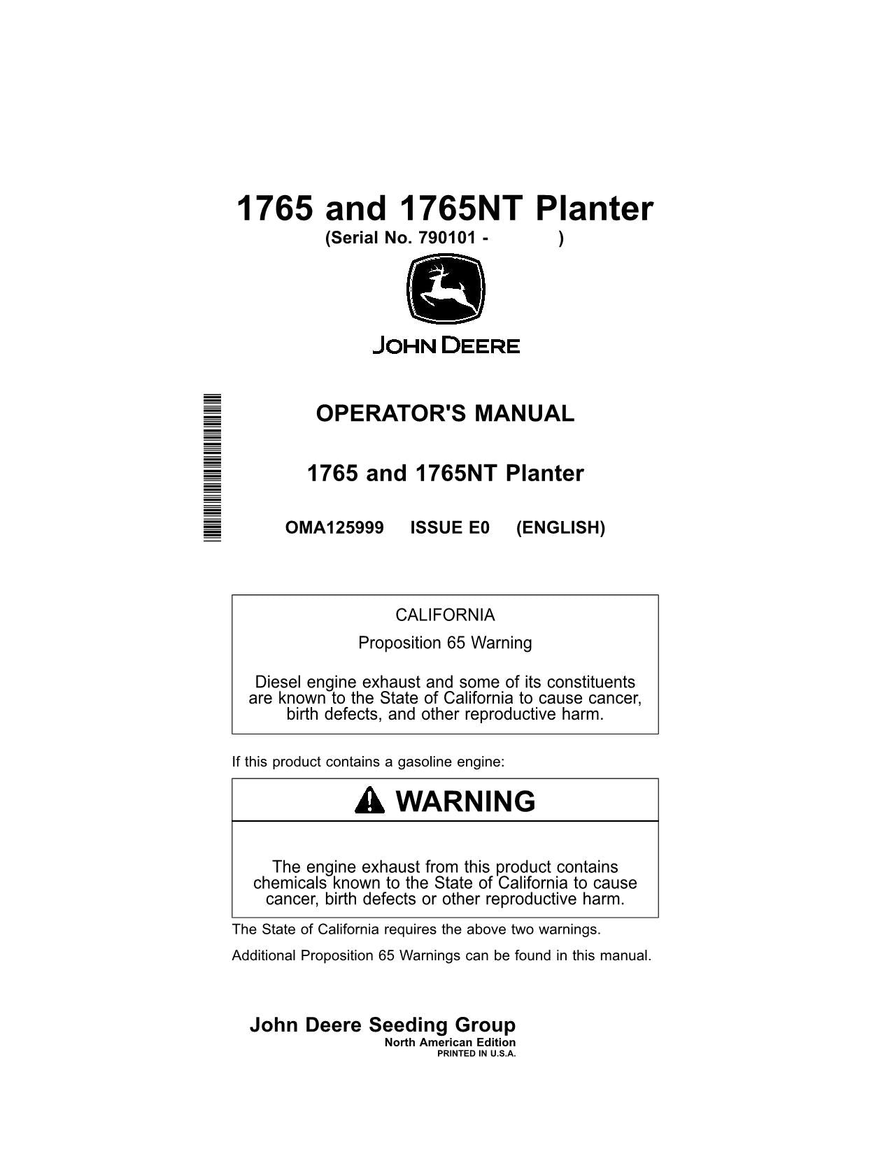 MANUEL D'UTILISATION DU SEMOIR JOHN DEERE 1765 1765NT #3