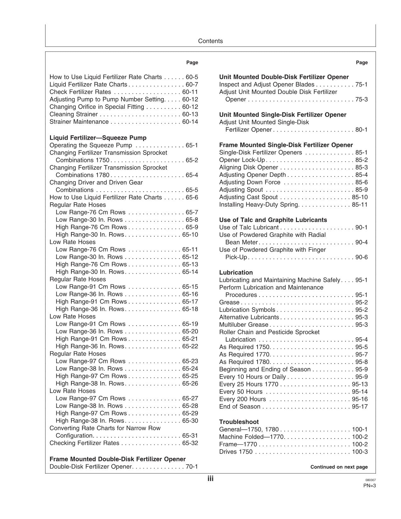 JOHN DEERE 1750 1780 1770 PLANTER OPERATORS MANUAL #6