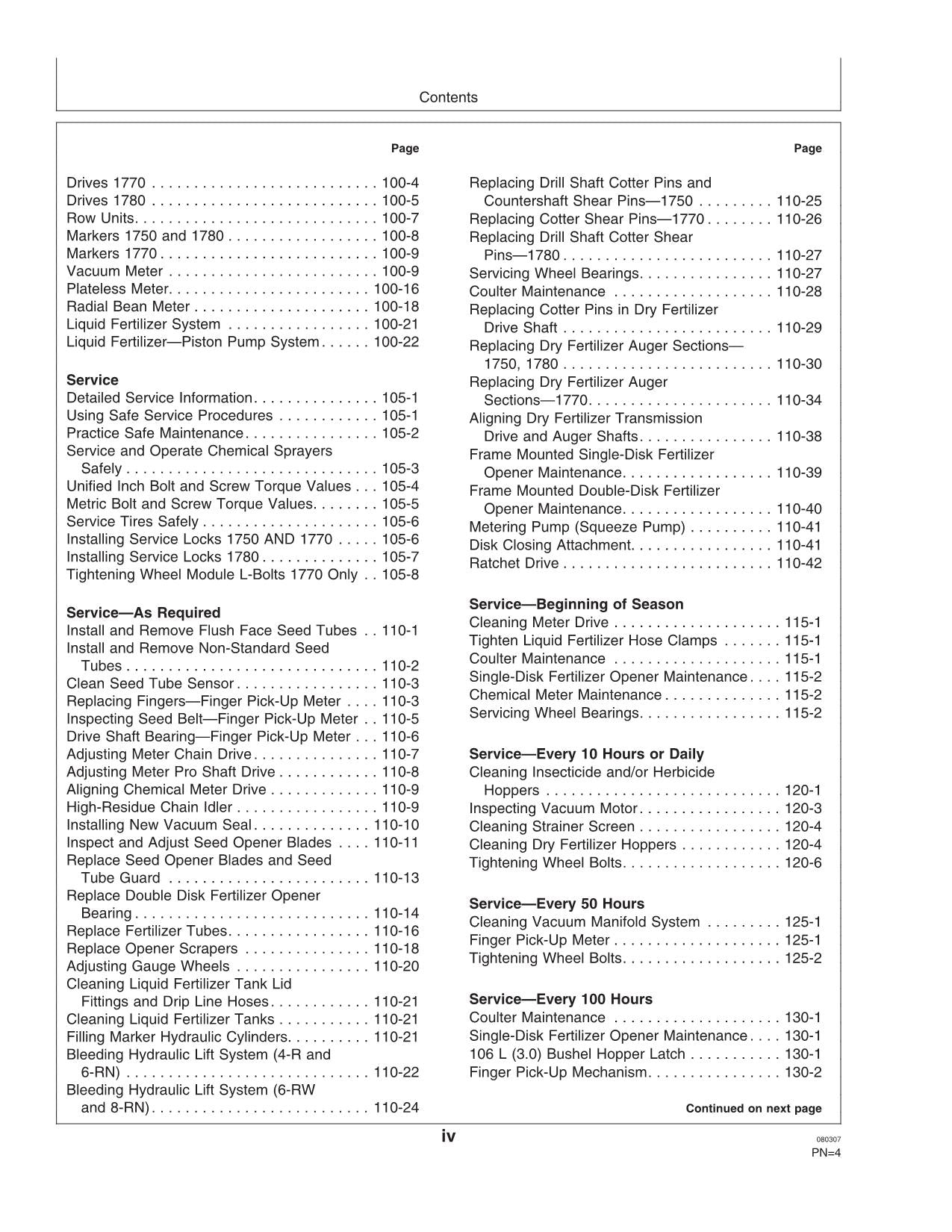 JOHN DEERE 1750 1780 1770 PLANTER OPERATORS MANUAL #6