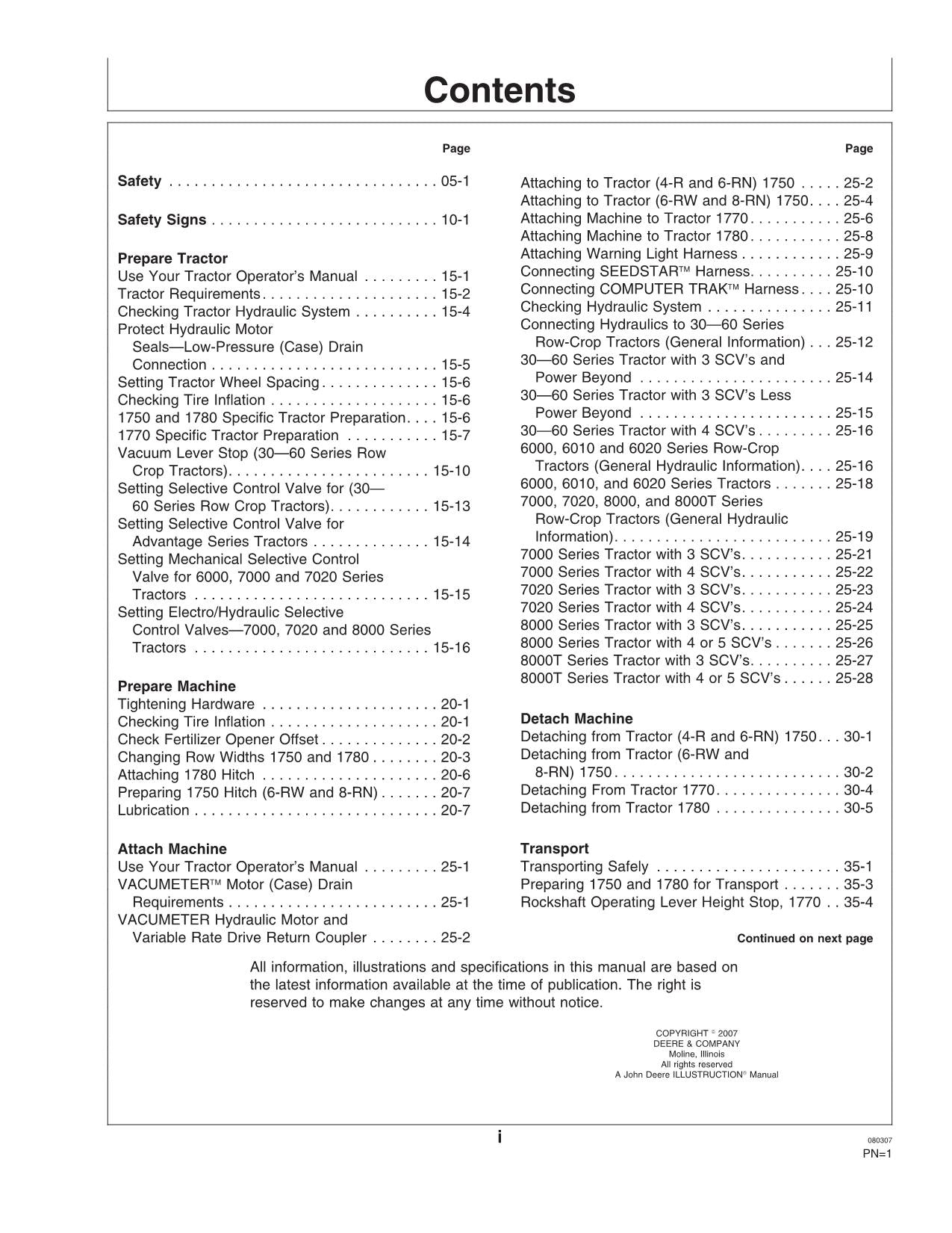 JOHN DEERE 1750 1780 1770 PLANTER OPERATORS MANUAL #6