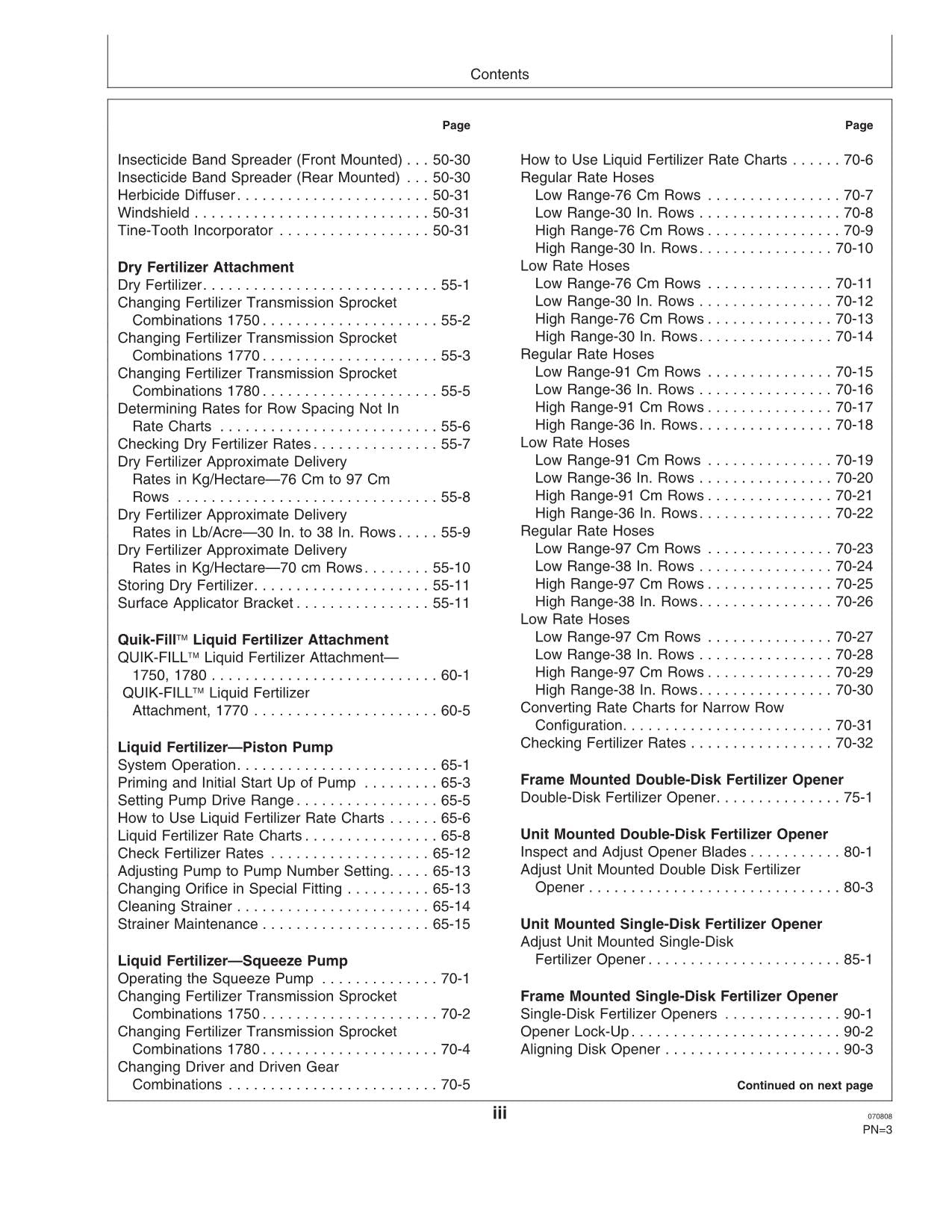 JOHN DEERE 1750 1780 1770 PLANTER OPERATORS MANUAL #7