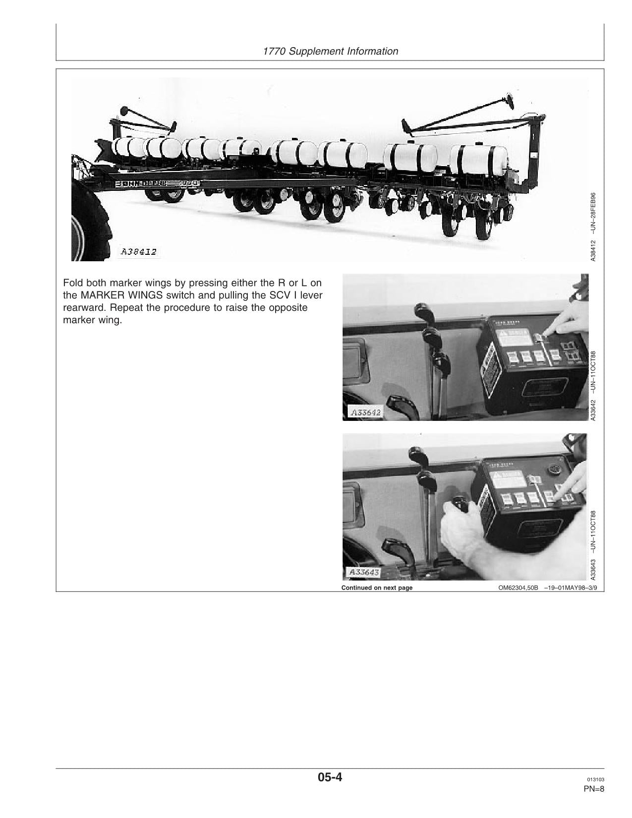 JOHN DEERE 7200 1770 PLANTER OPERATORS MANUAL #1