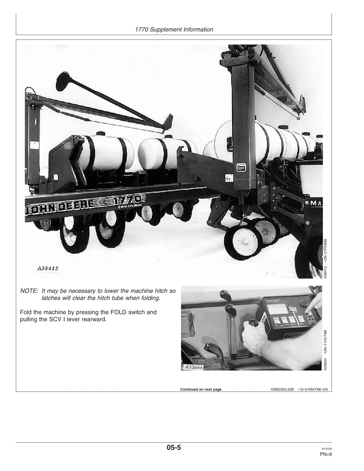 JOHN DEERE 7200 1770 PLANTER OPERATORS MANUAL #1