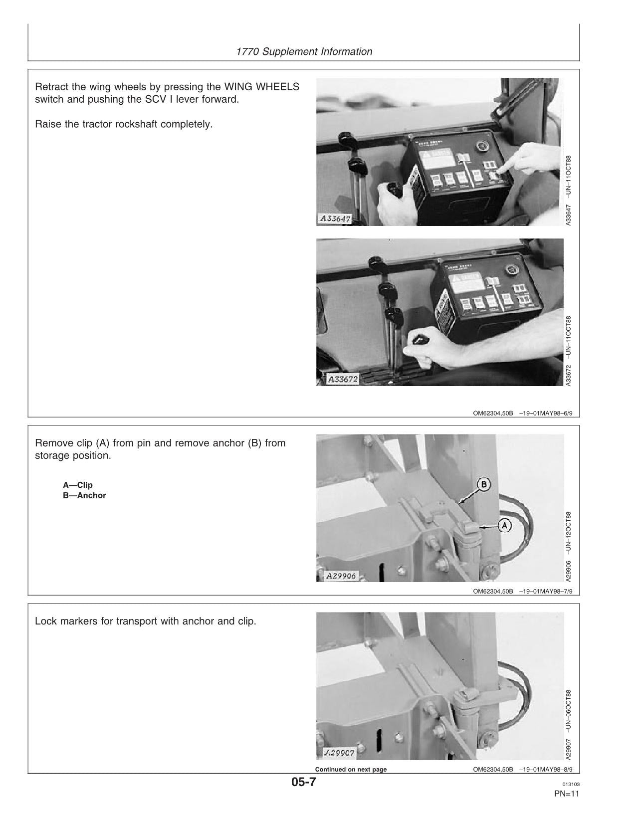 JOHN DEERE 7200 1770 PLANTER OPERATORS MANUAL #1