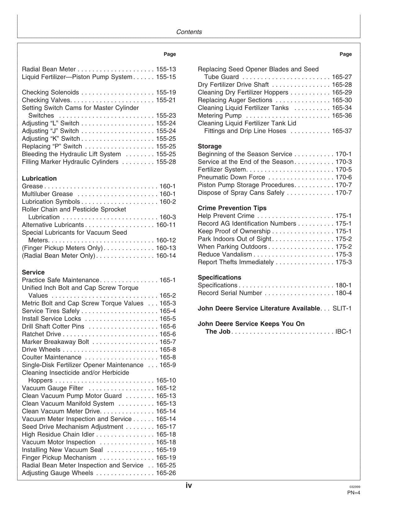 JOHN DEERE 1770 PLANTER OPERATORS MANUAL serial 685101-690999