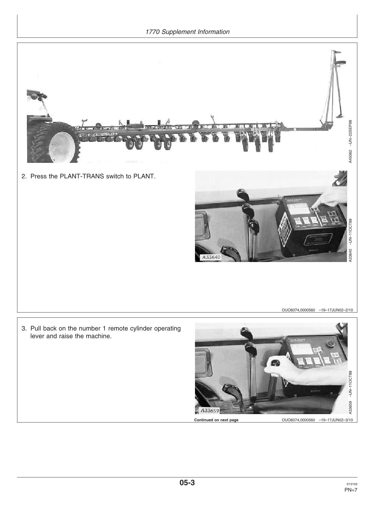 MANUEL D'UTILISATION DU SEMOIR JOHN DEERE 7200 1770 #2