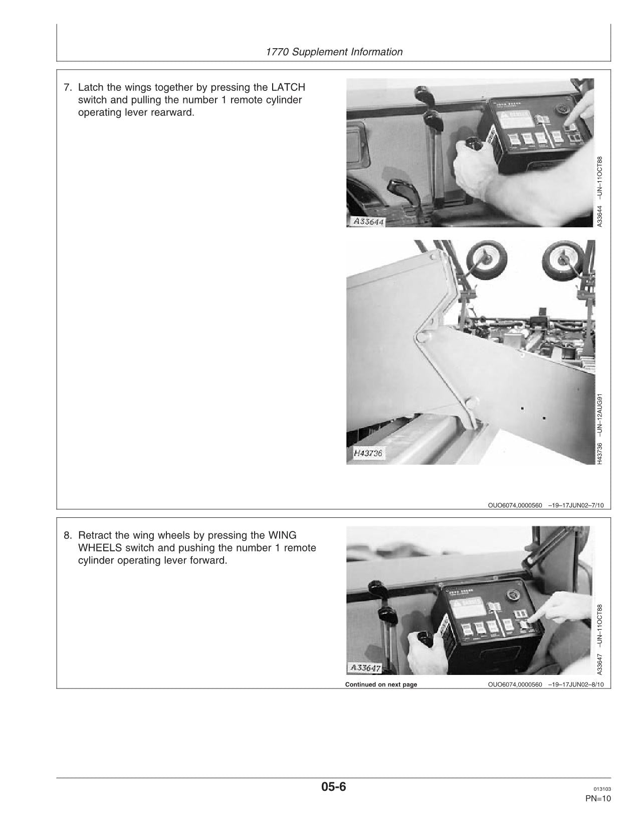 MANUEL D'UTILISATION DU SEMOIR JOHN DEERE 7200 1770 #2