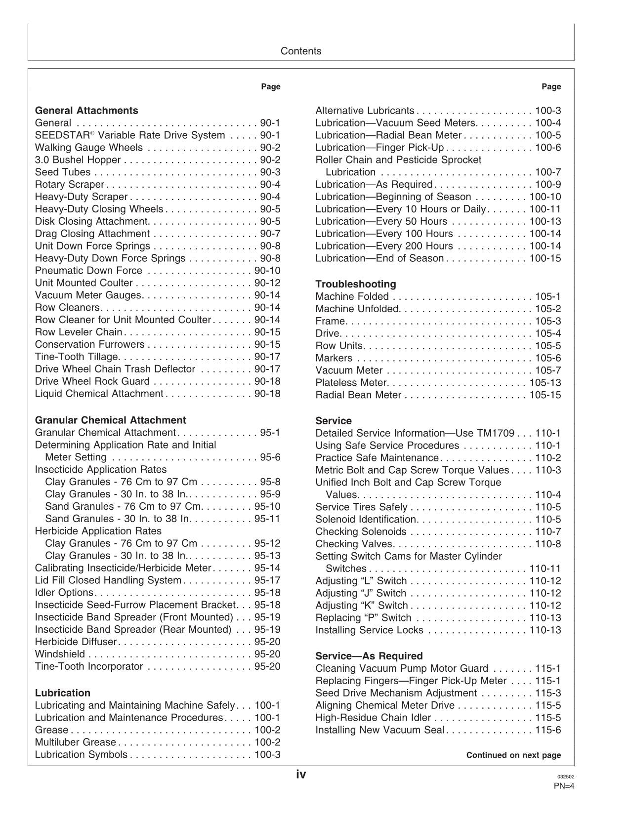 JOHN DEERE 1770 PLANTER OPERATORS MANUAL OMA72771