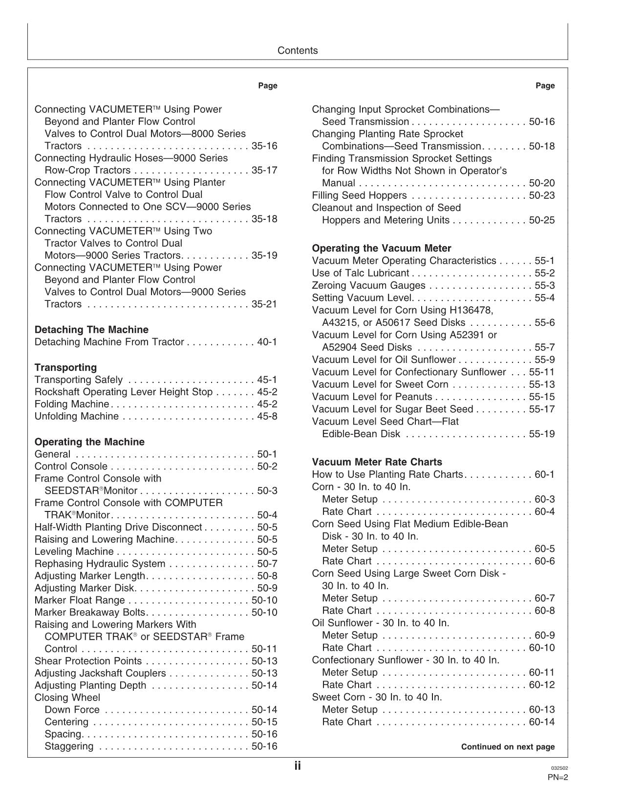 JOHN DEERE 1770 PLANTER OPERATORS MANUAL OMA72771