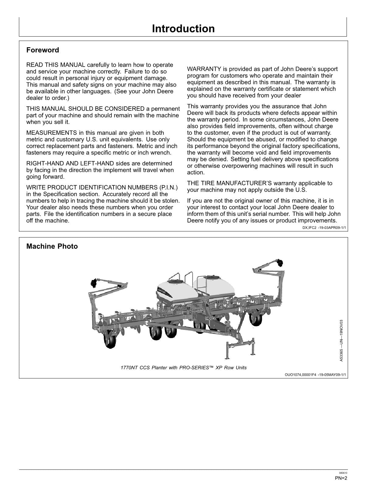 MANUEL D'UTILISATION DU SEMOIR JOHN DEERE 1770NT #17