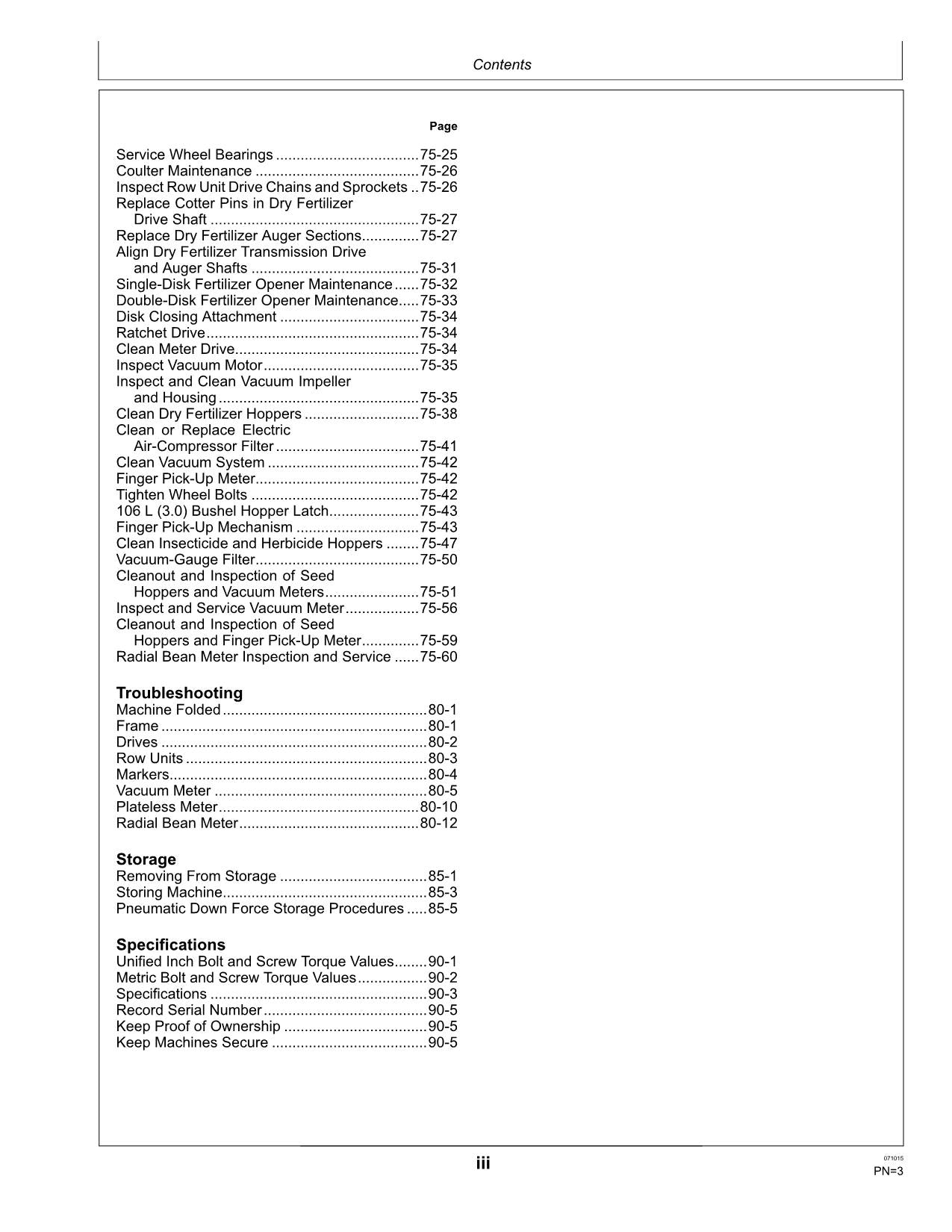 JOHN DEERE 1775 PLANTER OPERATORS MANUAL #2