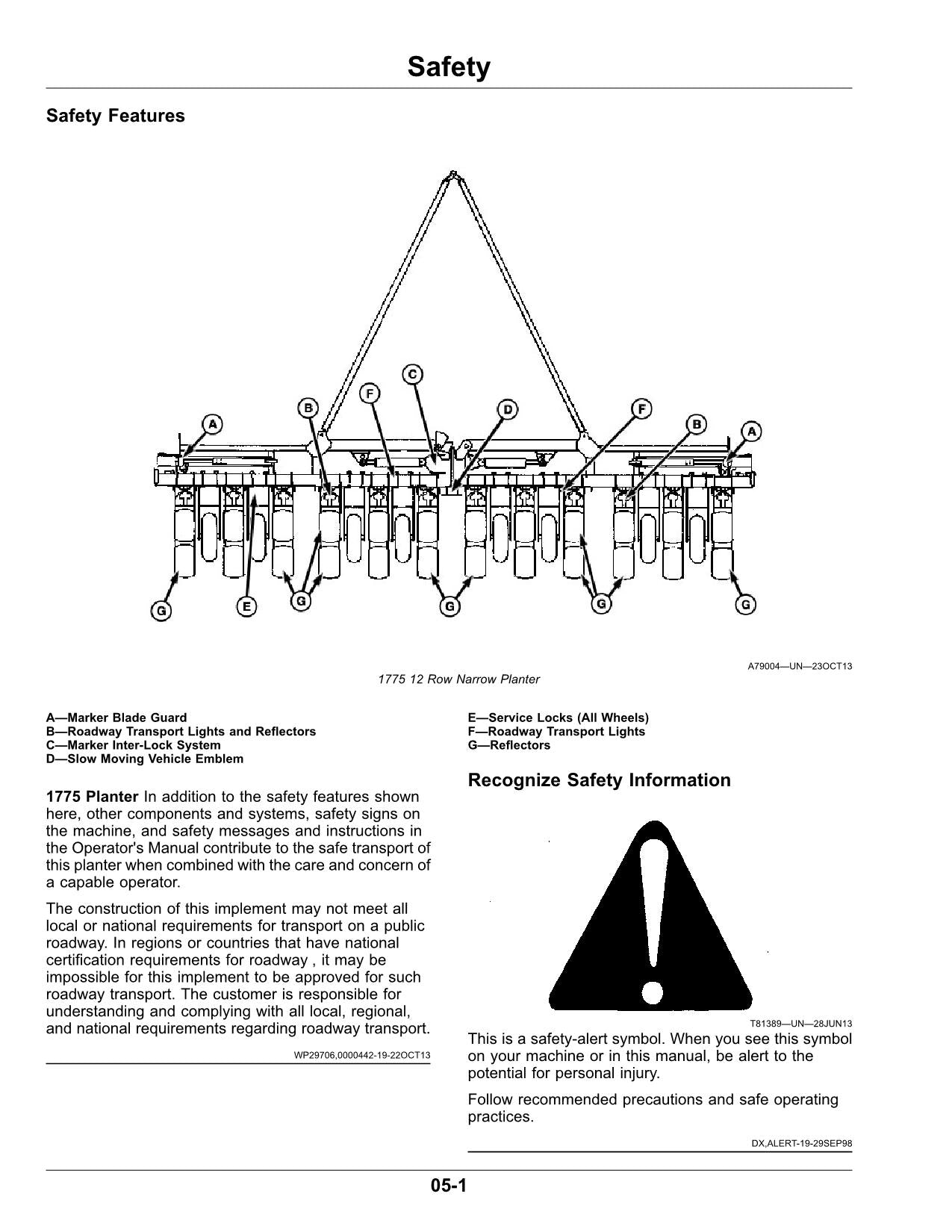 JOHN DEERE 1775 12-ROW PLANTER OPERATORS MANUAL