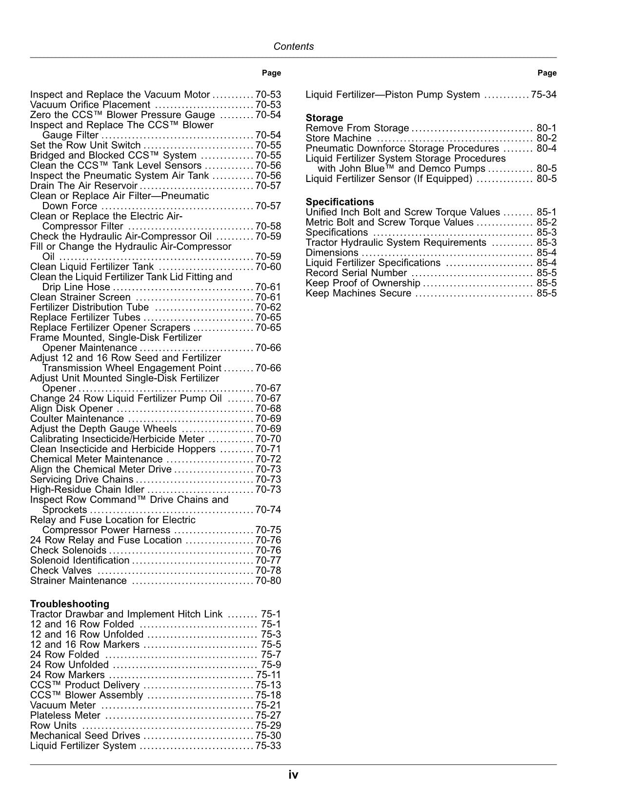 JOHN DEERE MAXEMERGE 5 CCS 12-ROW 1775NT 24-ROW PLANTER OPERATORS MANUAL