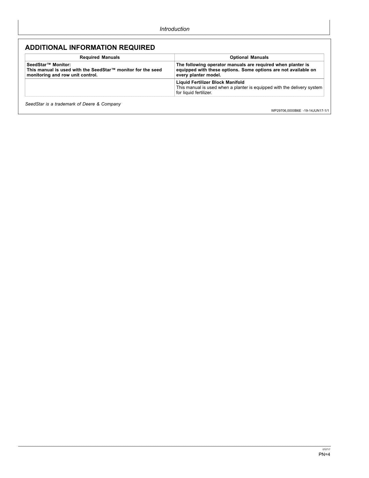 MANUEL D'UTILISATION DU SEMOIR JOHN DEERE 1775NT 12 RANGS 16 RANGS 24 RANGS