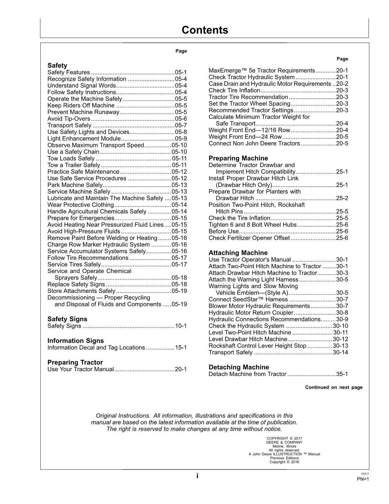 MANUEL D'UTILISATION DU SEMOIR JOHN DEERE 1775NT 12 RANGS 16 RANGS 24 RANGS