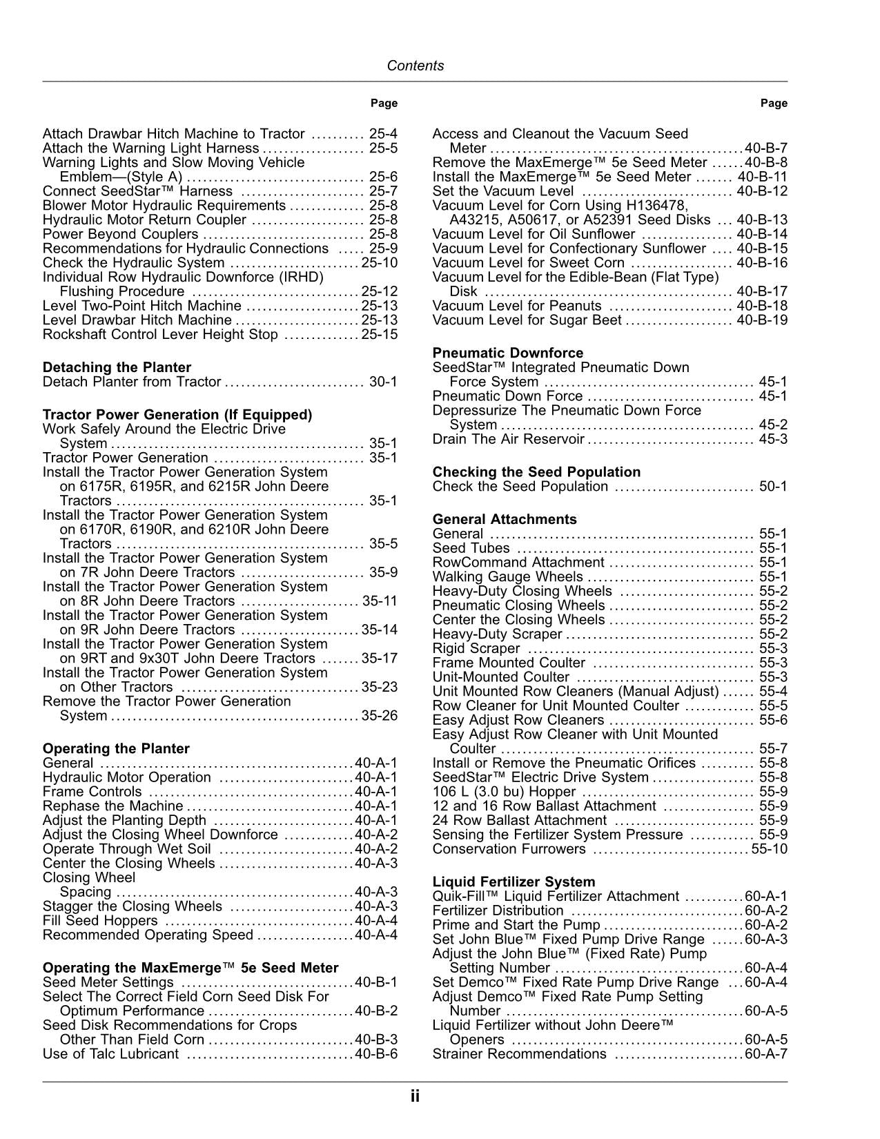 JOHN DEERE 1775NT MAXEMERGE 5E (NON CCS) PLANTER OPERATORS MANUAL