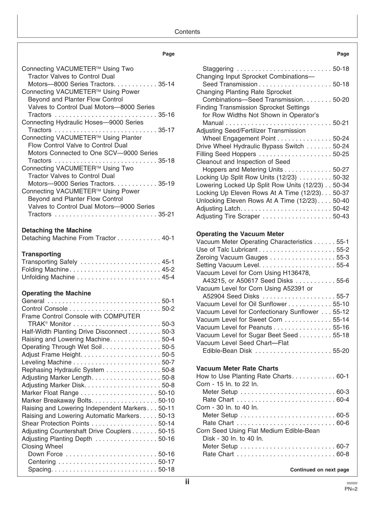 JOHN DEERE 1780 PLANTER OPERATORS MANUAL #1