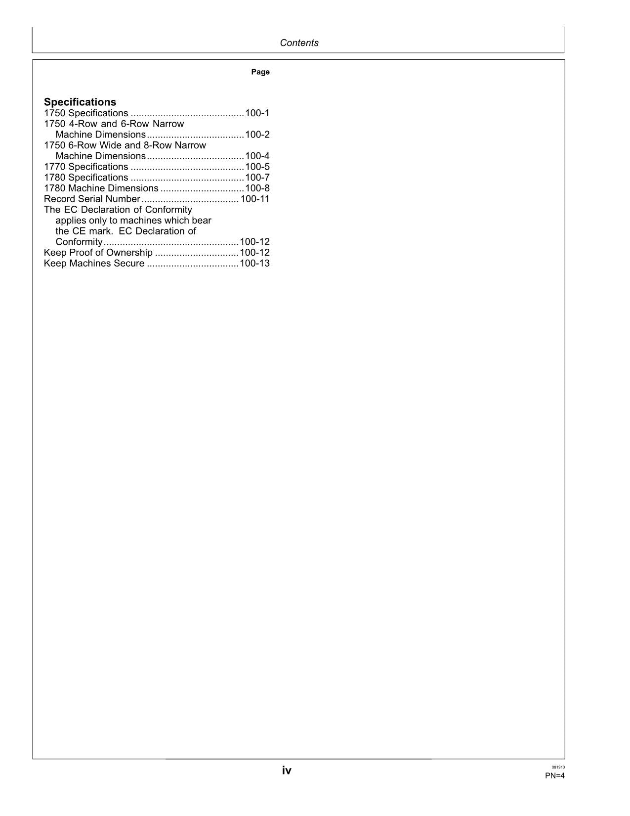 MANUEL D'UTILISATION DU SEMOIR JOHN DEERE 1750 1780