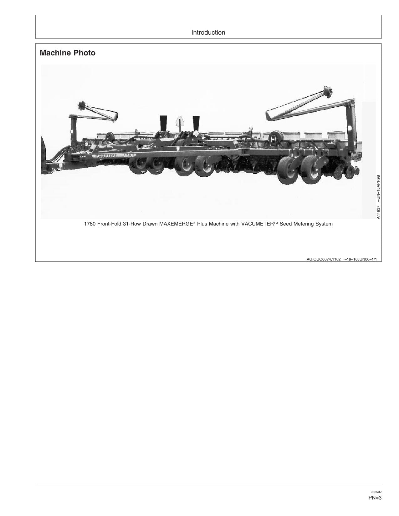 MANUEL D'UTILISATION DU SEMOIR JOHN DEERE 1780 #3