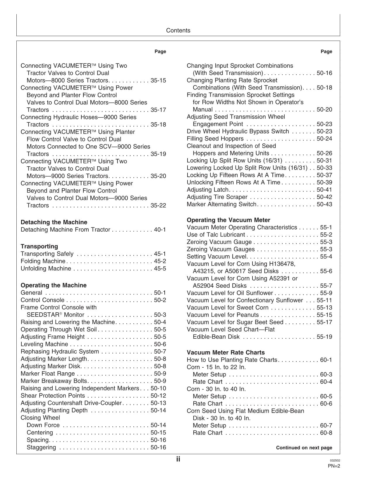 JOHN DEERE 1780 PLANTER OPERATORS MANUAL #3