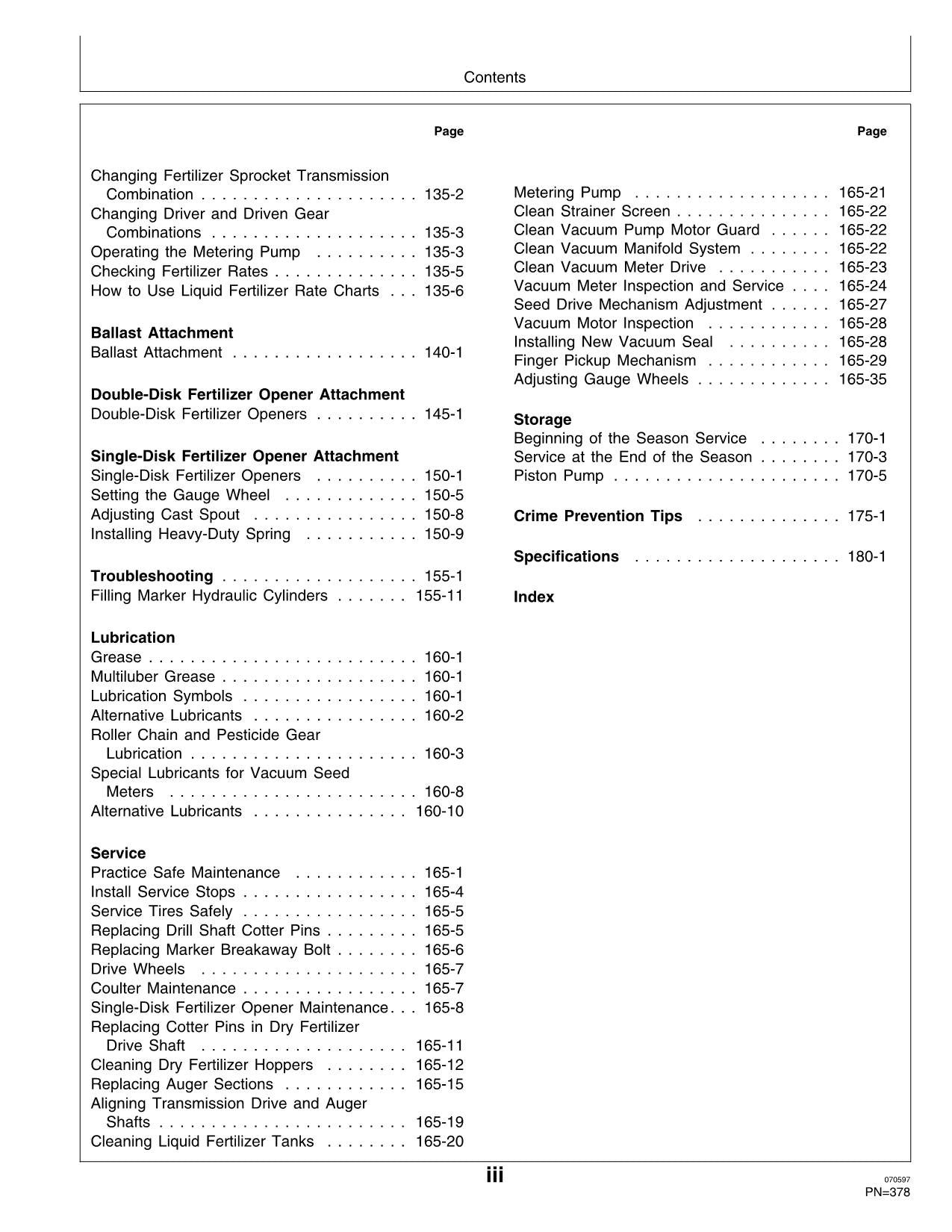 JOHN DEERE 1780 PLANTER OPERATORS MANUAL #5